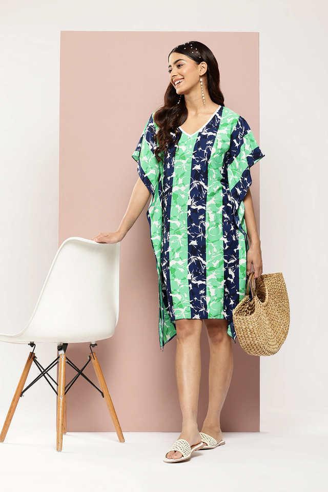 printed v-neck crepe womens dress