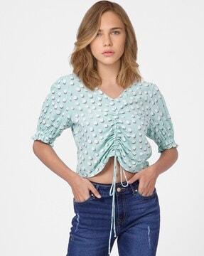 printed v-neck top