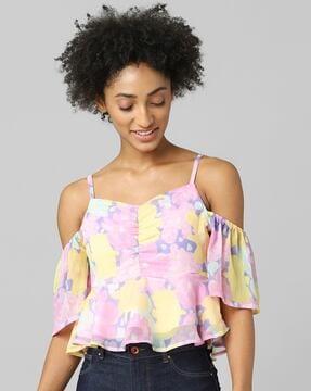 printed v-neck top