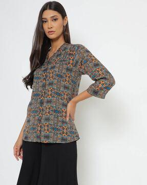 printed v-neck tunic