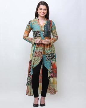 printed v-neck tunic