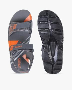 printed velcro double-strap sandals