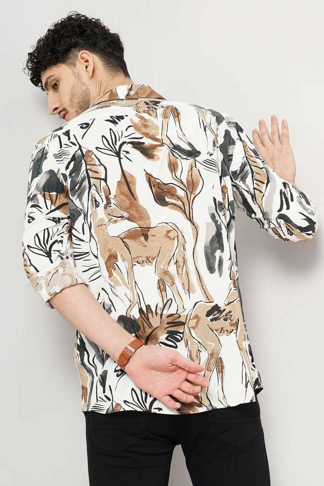 printed viscose mens shirt