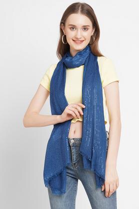 printed viscose rayon regular fit womens casual scarf - blue