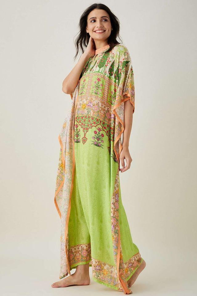 printed viscose regular fit womens kaftan