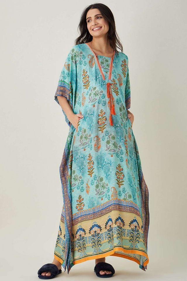 printed viscose regular fit womens kaftan