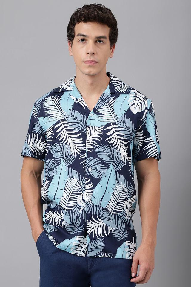 printed viscose relaxed fit mens casual wear shirt