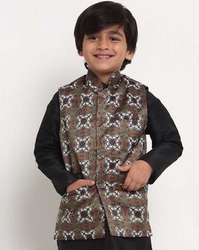 printed waistcoat with two pockets