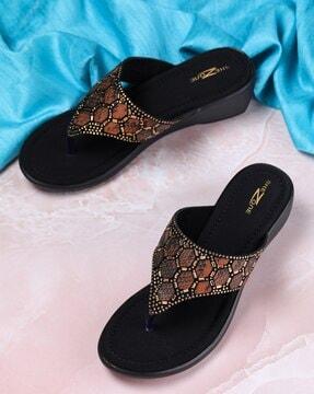 printed wedges with embellishments