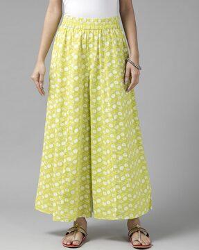 printed wide leg palazzos