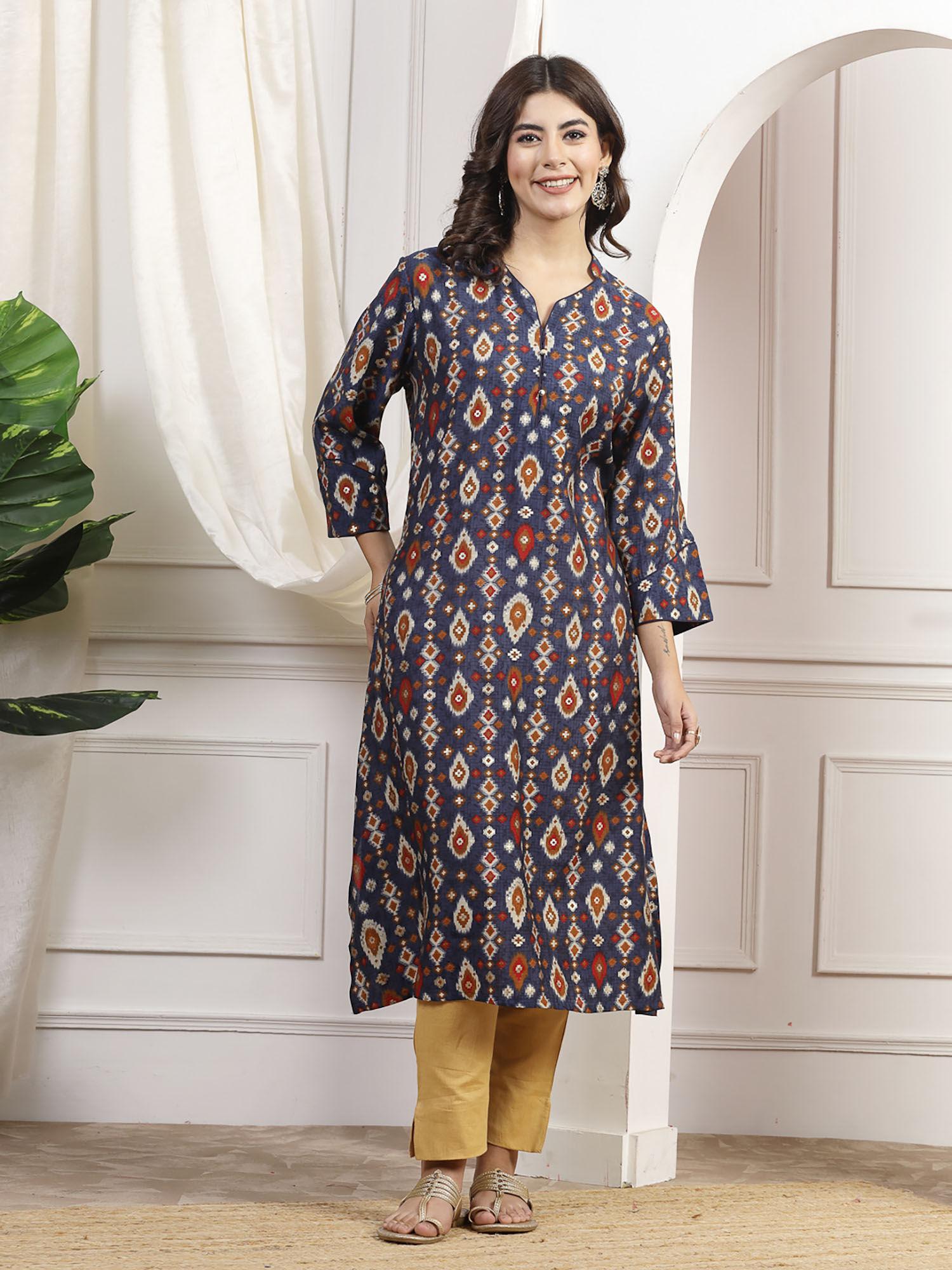 printed with foil long kurta