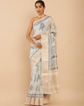 printed woven saree