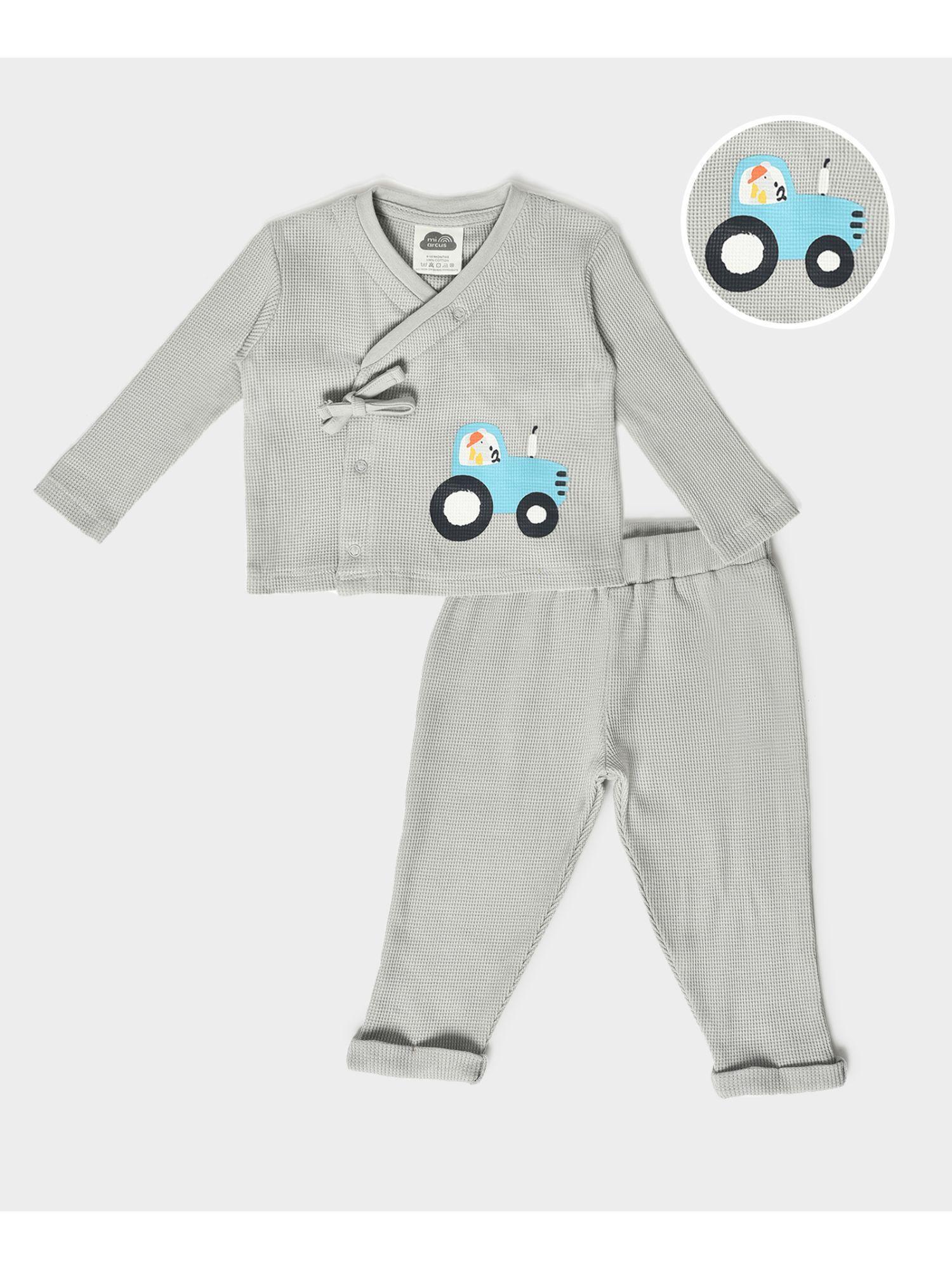 printed wrap over with pyjama grey (set of 2)