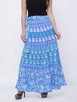 printed wrap skirt with tie-up