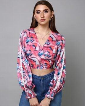 printed wrap top