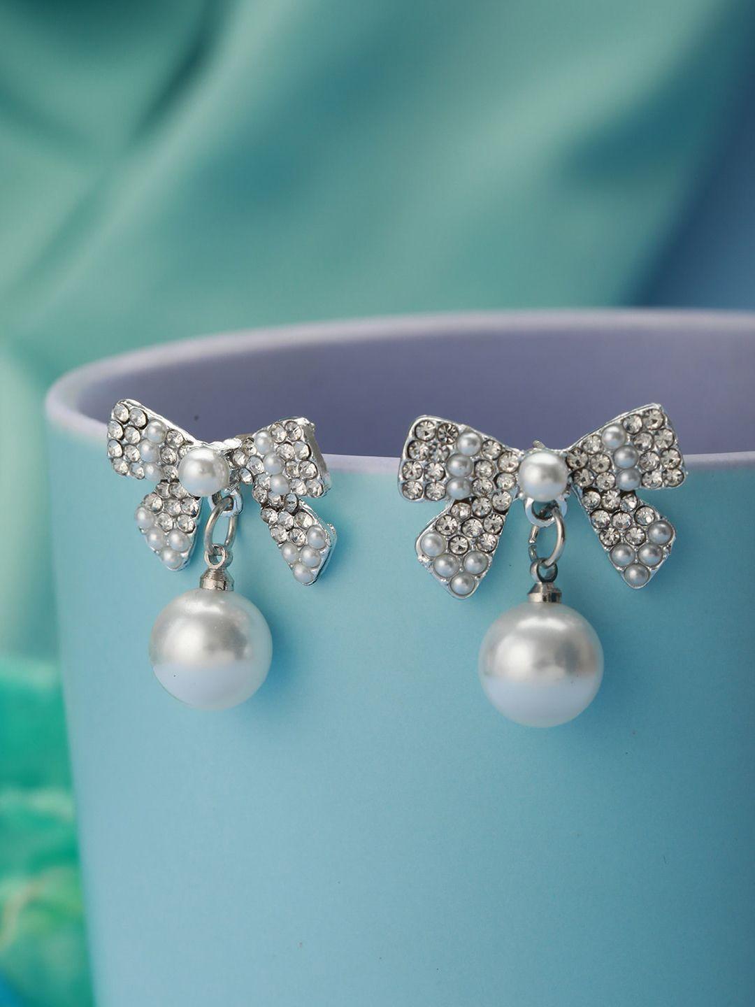 prita by priyaasi silver-plated contemporary studs earrings