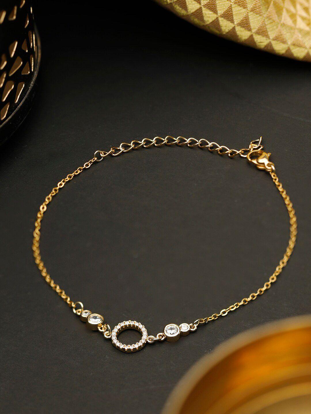 prita by priyaasi women gold-toned stone studded link bracelet