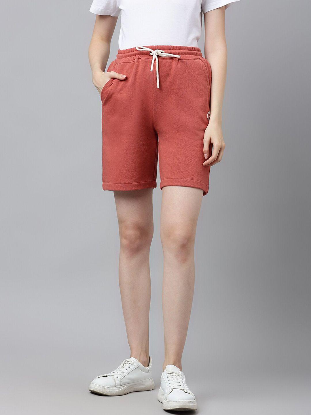 pritla women rust red cotton shorts