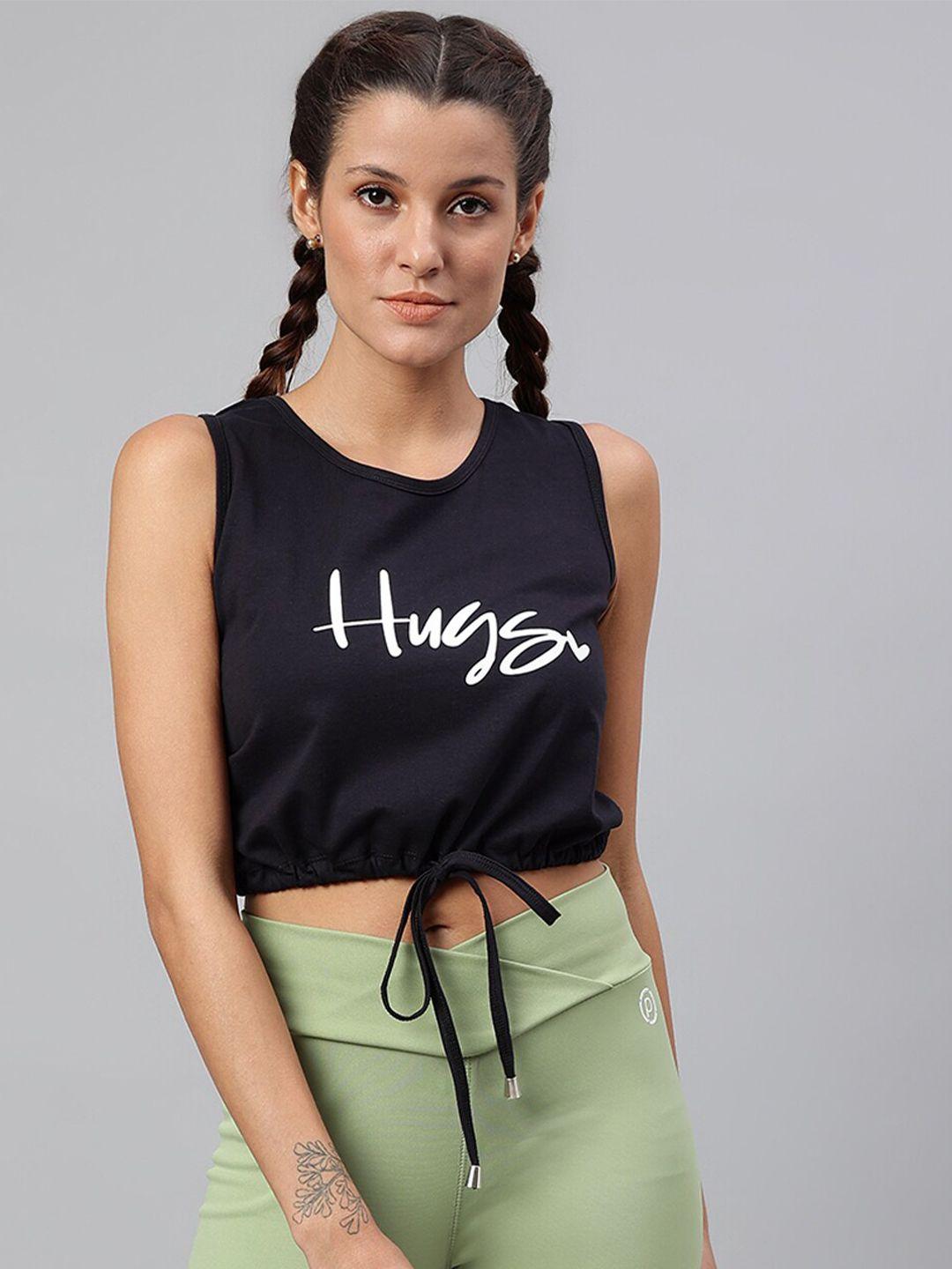 pritla black printed crop top