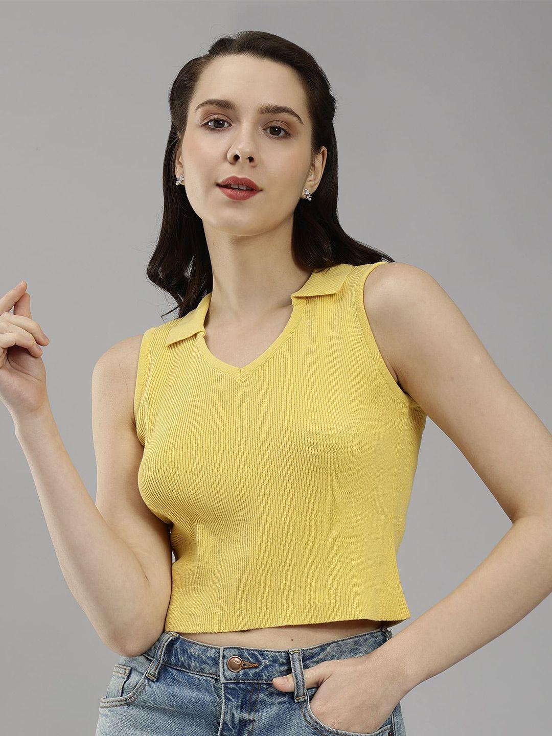 pritla ribbed cotton fitted crop top