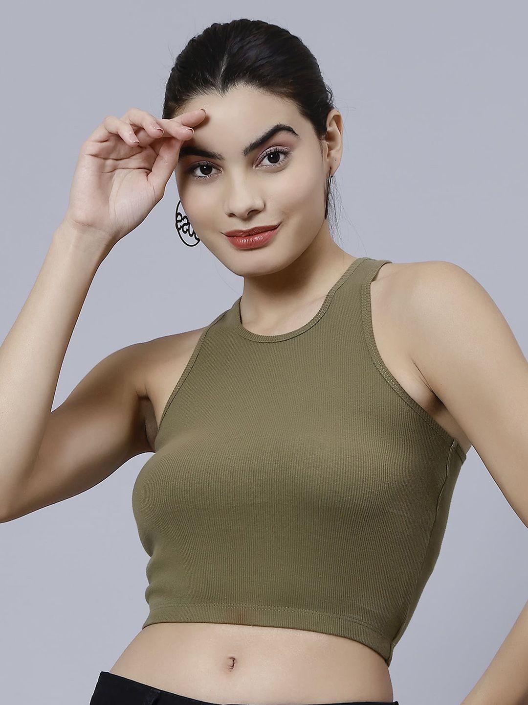 pritla sleeveless fitted cotton crop top