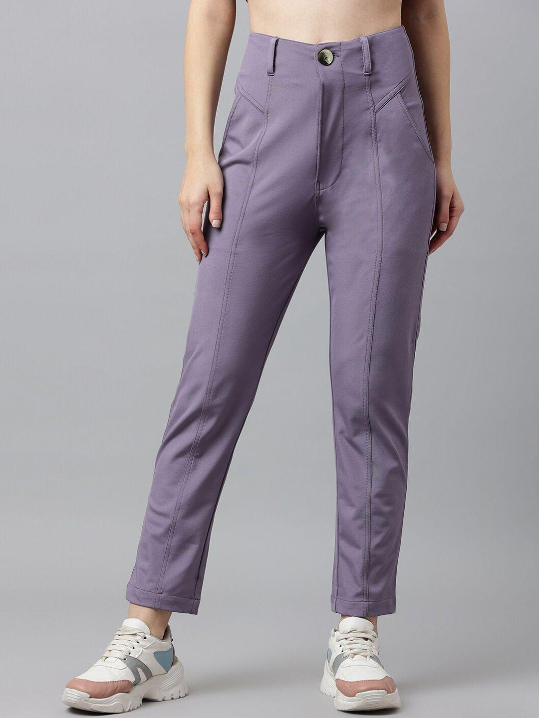 pritla women lavender straight fit organic cotton trouser