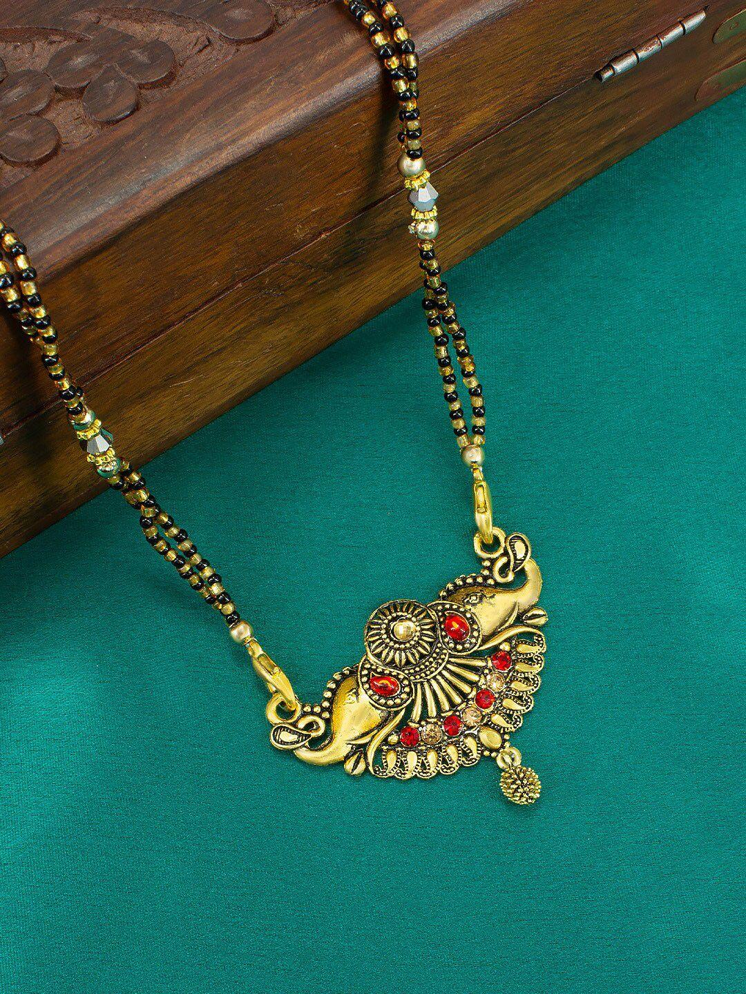 priviu gold-toned & red brass brass-plated antique necklace