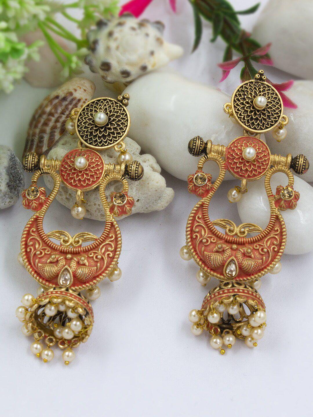 priviu gold-plated classic jhumka earrings