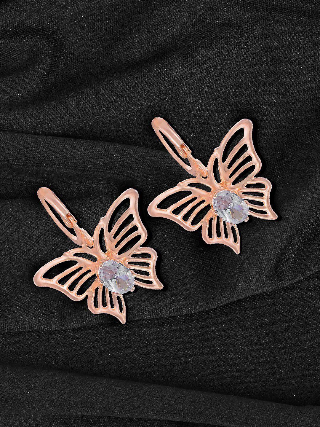 priviu rose gold plated quirky studs earrings