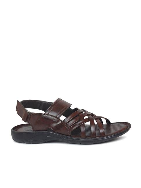 privo by inc.5 men's tri-band brown back strap sandals