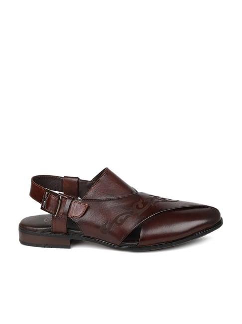 privo by inc.5 men's brown back strap sandals