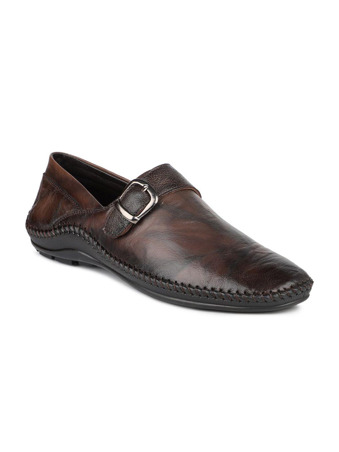privo men's brown leather loafers