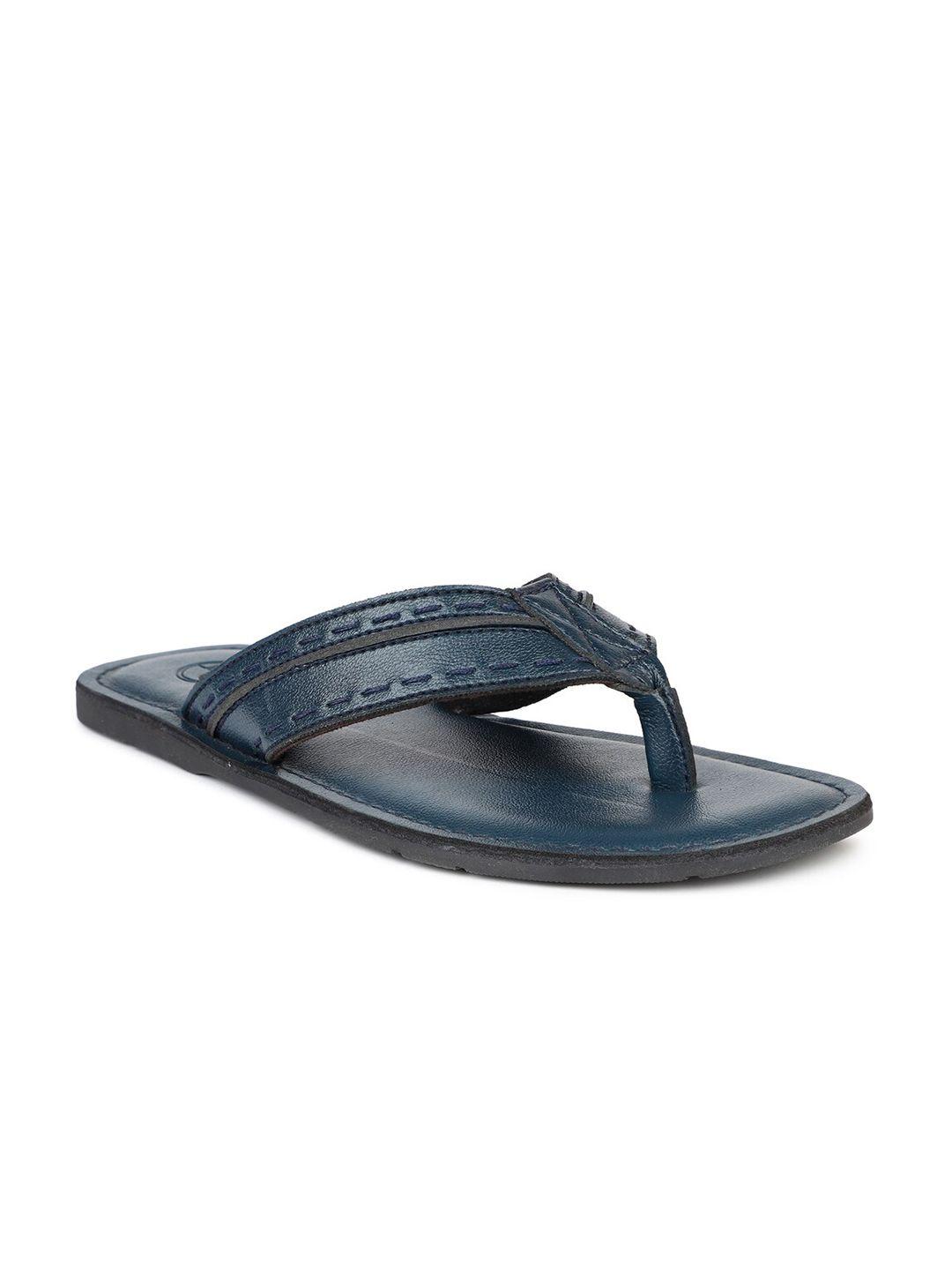 privo men blue leather comfort sandals