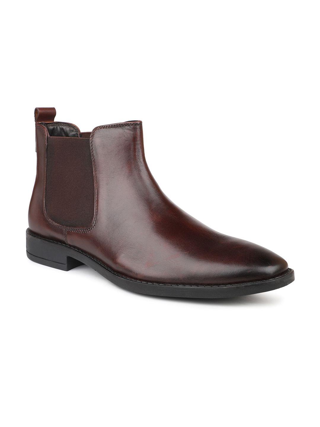 privo men mid top leather formal chelsea boots