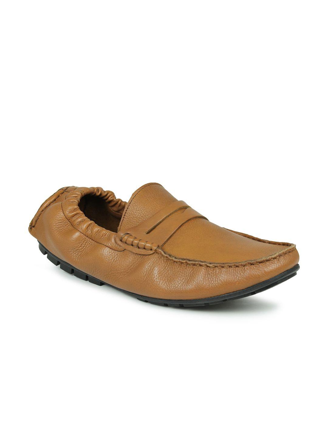 privo men tan leather loafers