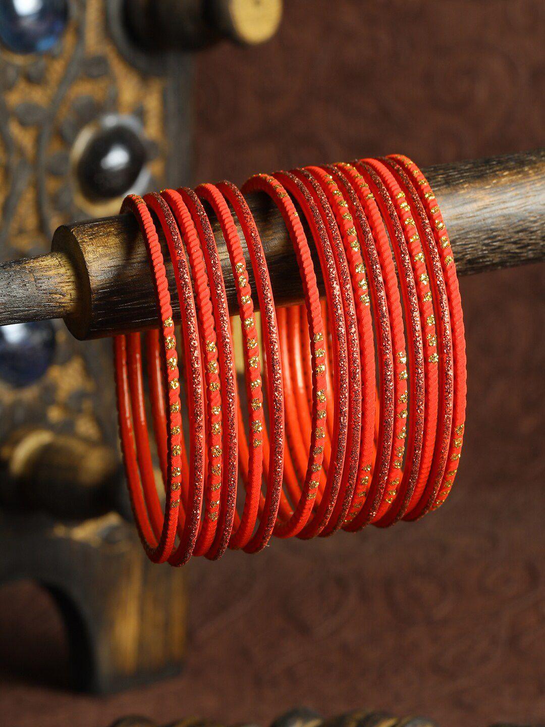 priyaasi set of 24 red embellished bangles