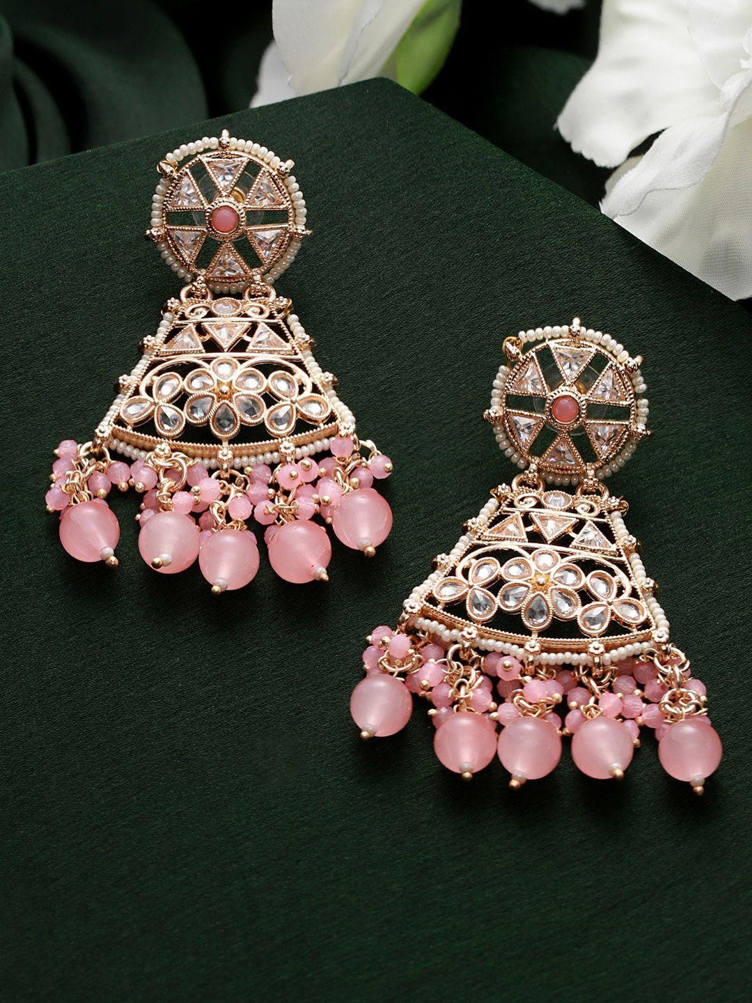 priyaasi  gold-plated contemporary jhumkas earrings