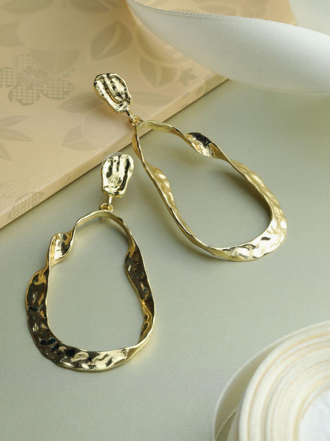 priyaasi gold-plated contemporary hoop earrings