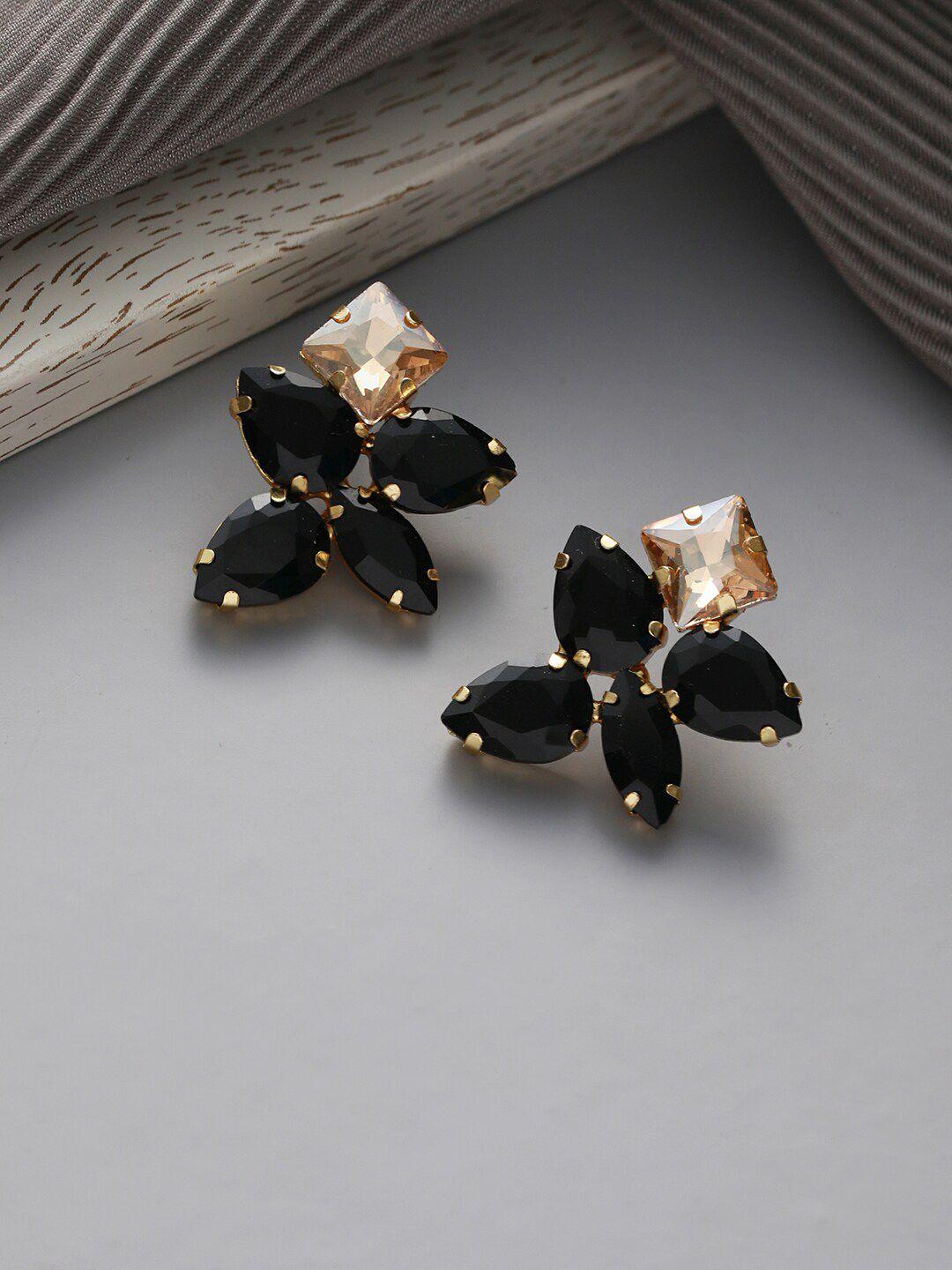 priyaasi gold-plated contemporary studs earrings
