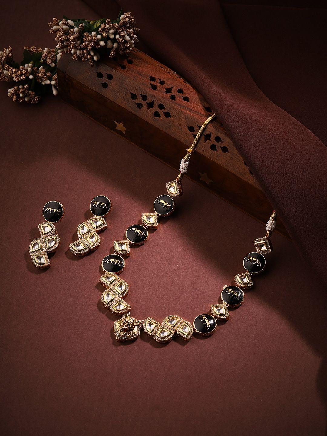 priyaasi gold-plated stones-studded jewellery set