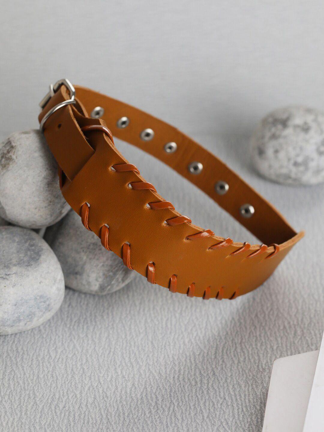 priyaasi men brown leather wraparound bracelet