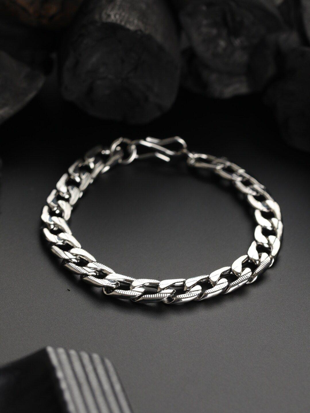 priyaasi men silver-plated link bracelet