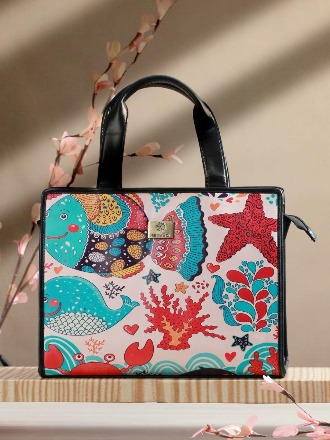 priyaasi multicoloured artistic marine digital print tote bag