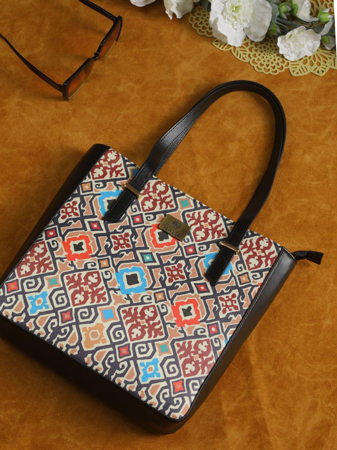 priyaasi multicoloured pu oversized structured shoulder bag