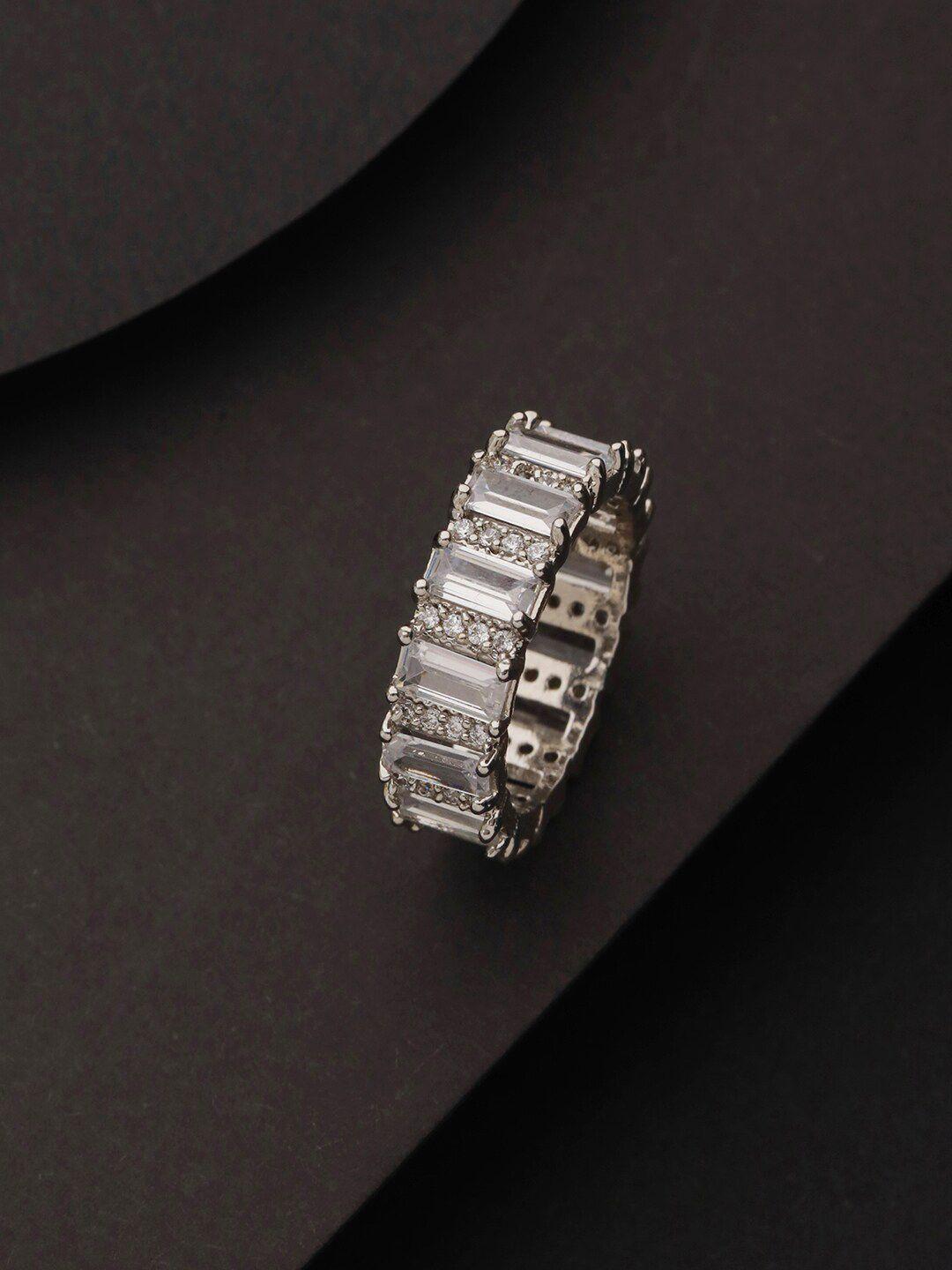 priyaasi silver-plated ad-studded finger ring