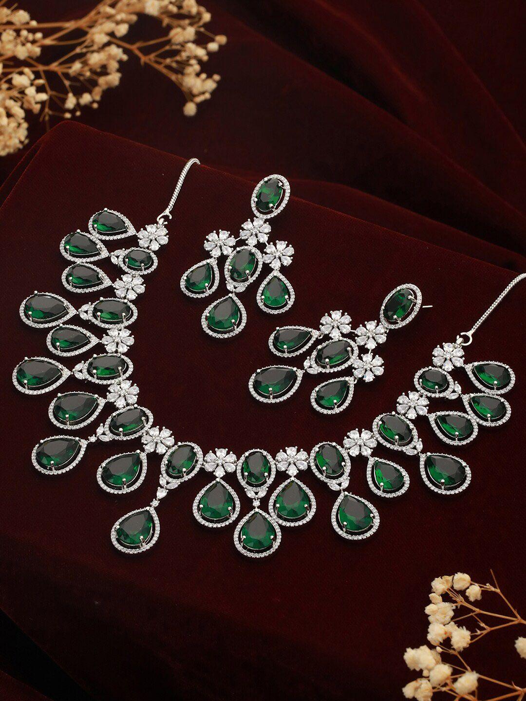 priyaasi silver-plated ad-studded jewelleryset