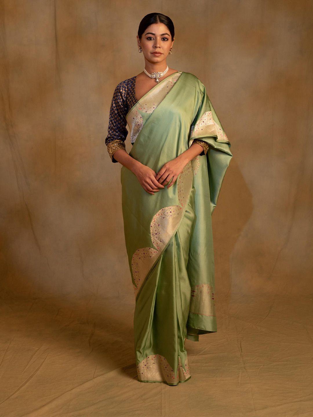 priyankaraajiv ethnic motifs woven design zari pure silk banarasi saree