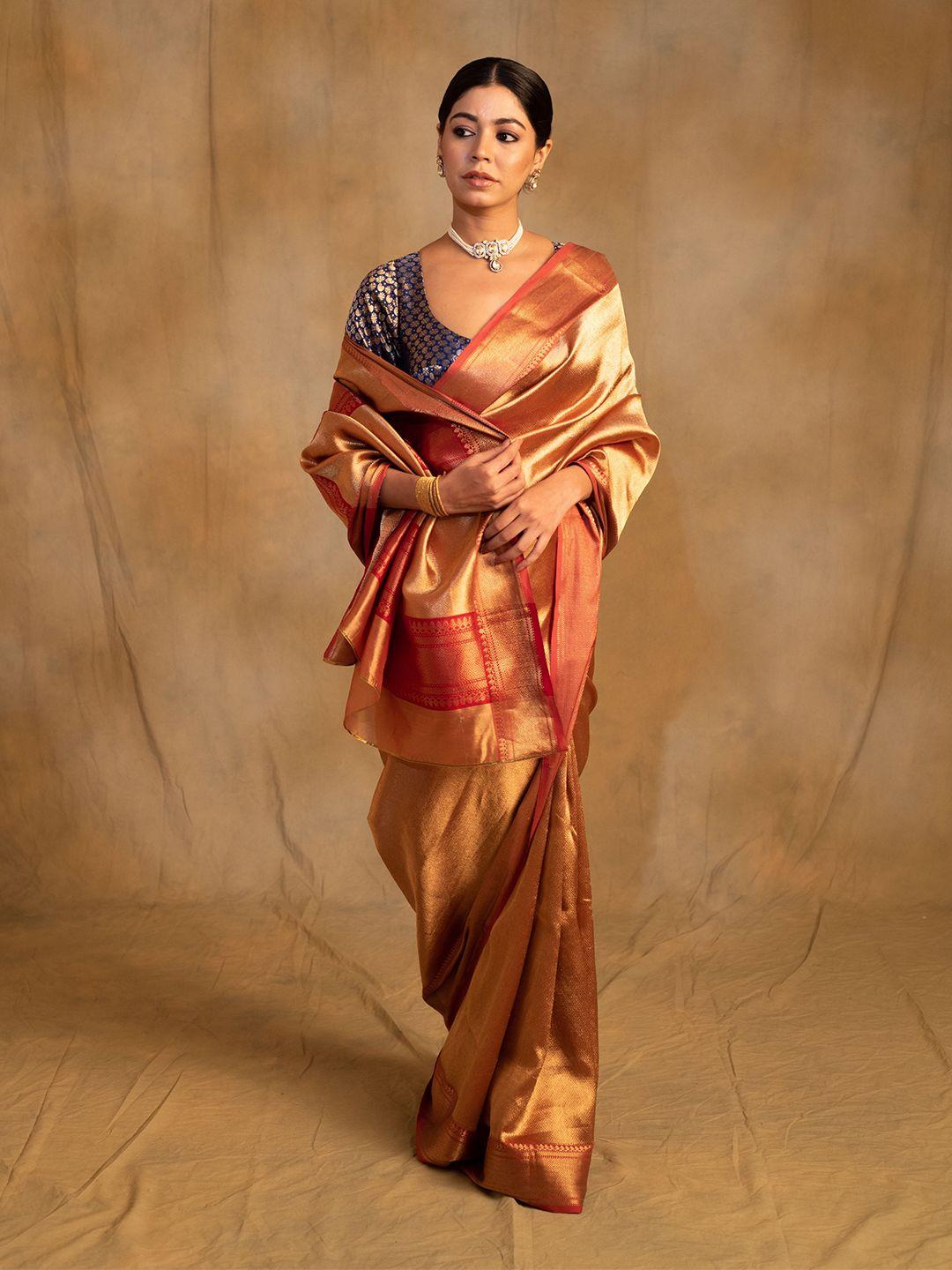 priyankaraajiv ethnic motifs woven design zari pure silk chanderi saree