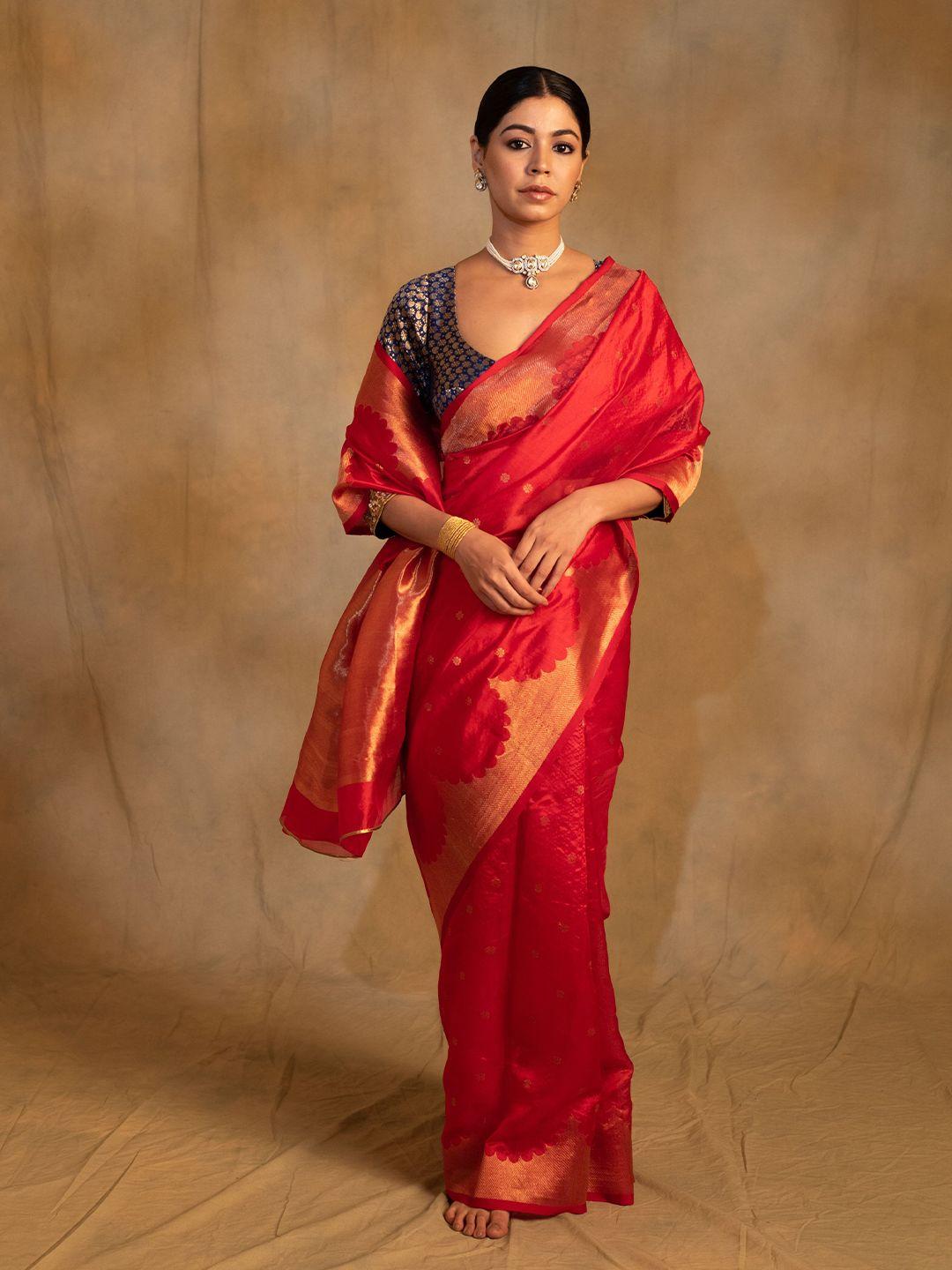 priyankaraajiv ethnic motifs woven design zari pure silk chanderi saree