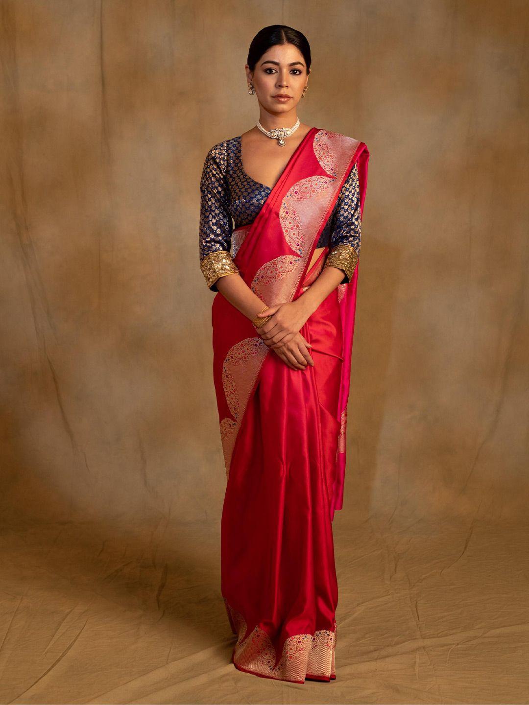 priyankaraajiv ethnic motifs woven designed zari pure silk saree